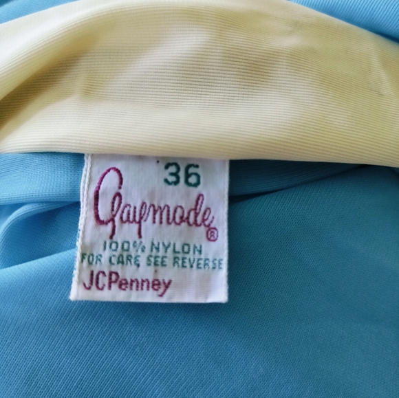 Vintage 1950s Gaymode JCPenney Robe, Top & Pants 3 piece Pajama Set Blue - Picture 15 of 16
